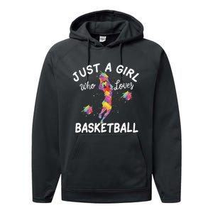 Just A  Who Loves Basketball sport lovers Funny Performance Fleece Hoodie