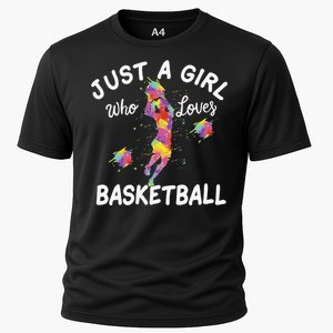 Just A  Who Loves Basketball sport lovers Funny Cooling Performance Crew T-Shirt