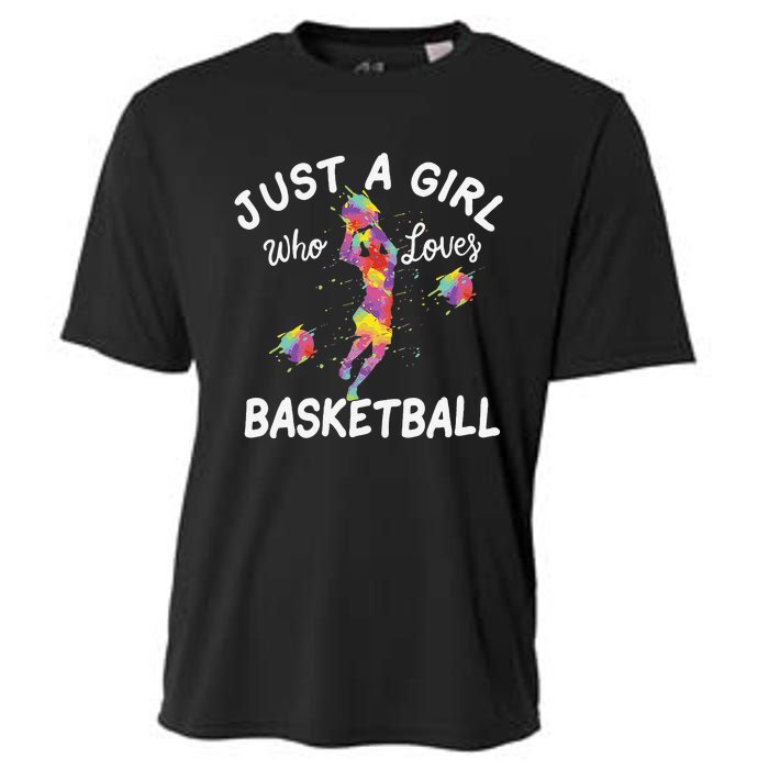 Just A  Who Loves Basketball sport lovers Funny Cooling Performance Crew T-Shirt