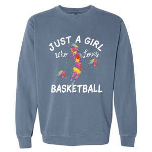 Just A  Who Loves Basketball sport lovers Funny Garment-Dyed Sweatshirt