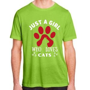 Just A Who Loves Cats Valentines Day Cats Funny Gift Adult ChromaSoft Performance T-Shirt