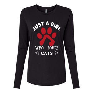 Just A Who Loves Cats Valentines Day Cats Funny Gift Womens Cotton Relaxed Long Sleeve T-Shirt