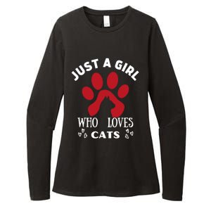 Just A Who Loves Cats Valentines Day Cats Funny Gift Womens CVC Long Sleeve Shirt