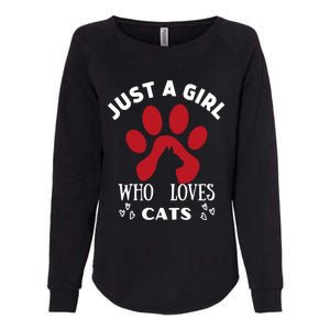 Just A Who Loves Cats Valentines Day Cats Funny Gift Womens California Wash Sweatshirt