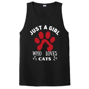 Just A Who Loves Cats Valentines Day Cats Funny Gift PosiCharge Competitor Tank