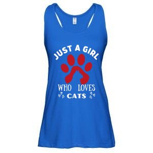 Just A Who Loves Cats Valentines Day Cats Funny Gift Ladies Essential Flowy Tank