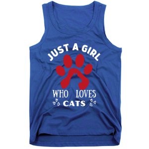 Just A Who Loves Cats Valentines Day Cats Funny Gift Tank Top