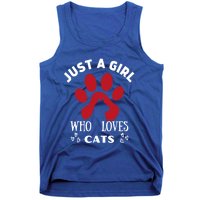 Just A Who Loves Cats Valentines Day Cats Funny Gift Tank Top