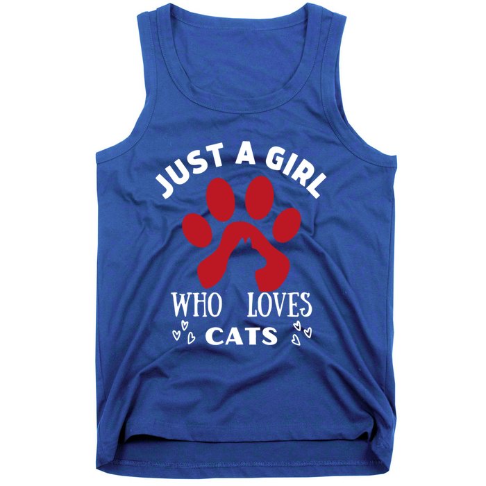 Just A Who Loves Cats Valentines Day Cats Funny Gift Tank Top