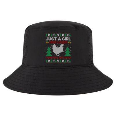 Just A Who Loves Christmas And Cocks Chicken Christmas Funny Gift Cool Comfort Performance Bucket Hat