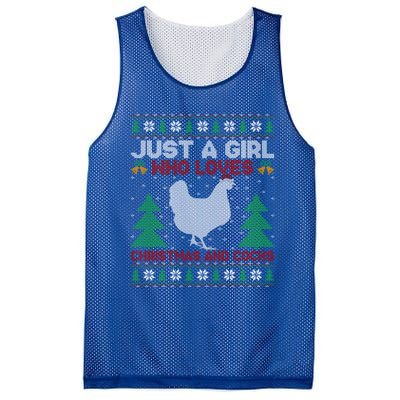 Just A Who Loves Christmas And Cocks Chicken Christmas Funny Gift Mesh Reversible Basketball Jersey Tank