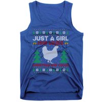 Just A Who Loves Christmas And Cocks Chicken Christmas Funny Gift Tank Top