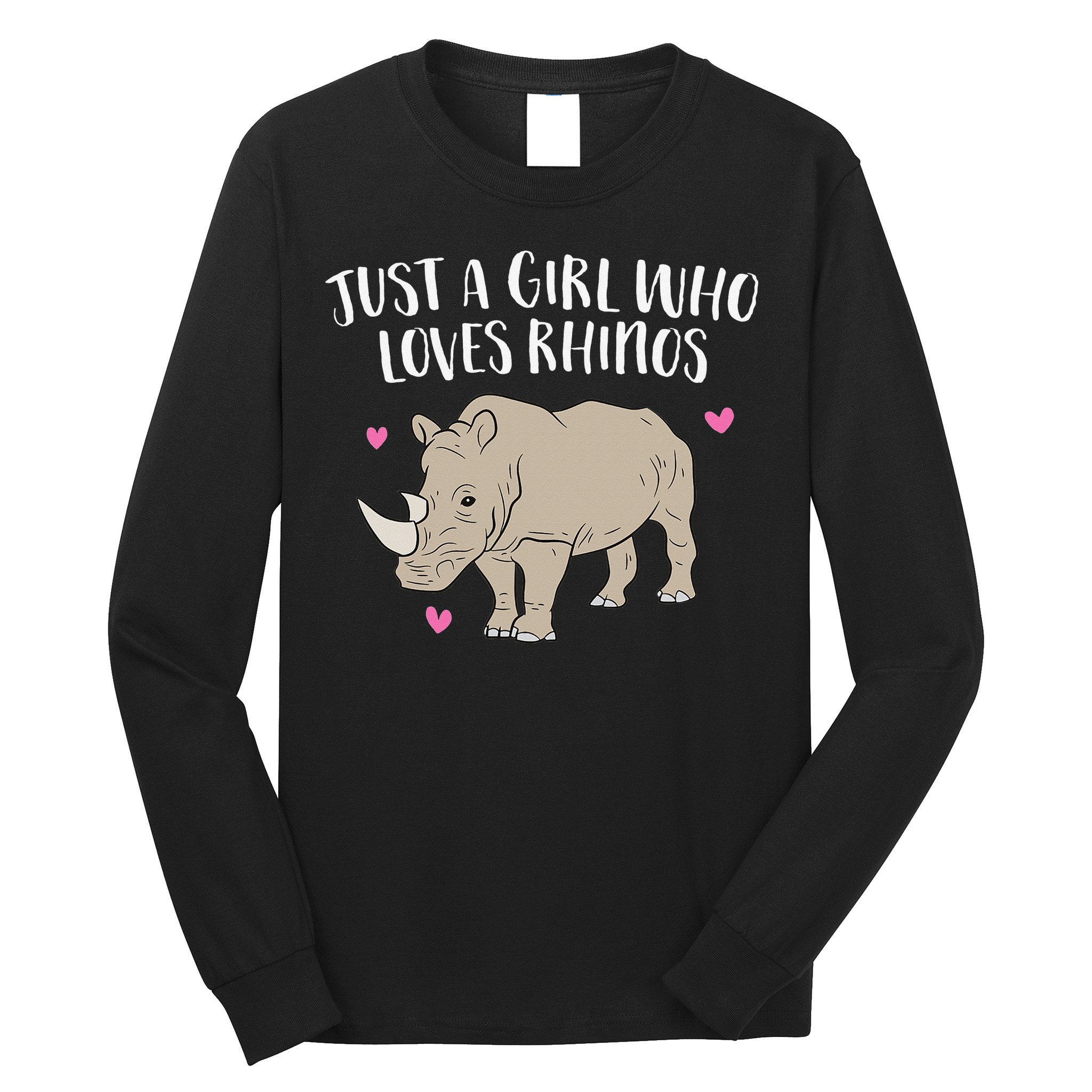 Just a Who Loves Rhinos Cute Rhinoceros Lover Long Sleeve Shirt