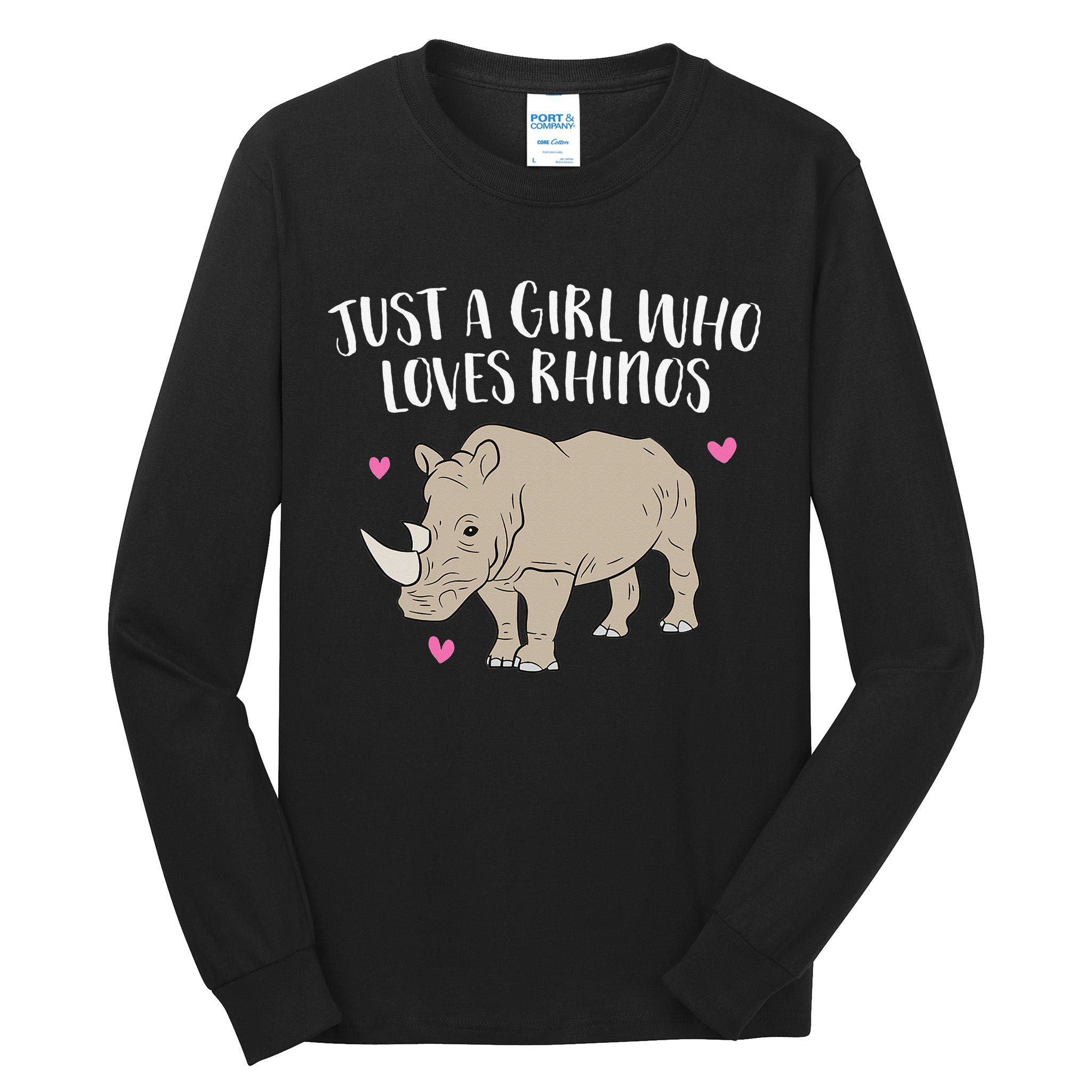 Just a Who Loves Rhinos Cute Rhinoceros Lover Tall Long Sleeve T-Shirt