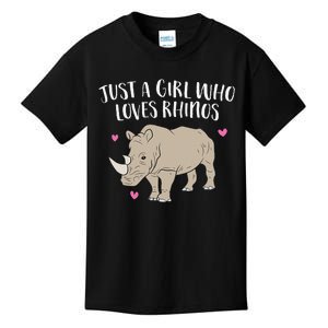 Just a Who Loves Rhinos Cute Rhinoceros Lover Kids T-Shirt