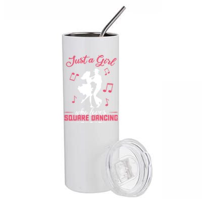 Just A Who Loves Square Dancing Meaningful Gift Stainless Steel Tumbler