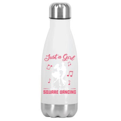 Just A Who Loves Square Dancing Meaningful Gift Stainless Steel Insulated Water Bottle