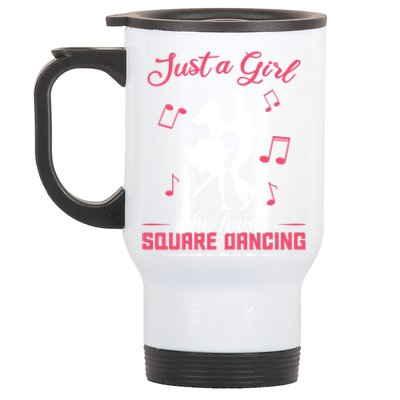 Just A Who Loves Square Dancing Meaningful Gift Stainless Steel Travel Mug