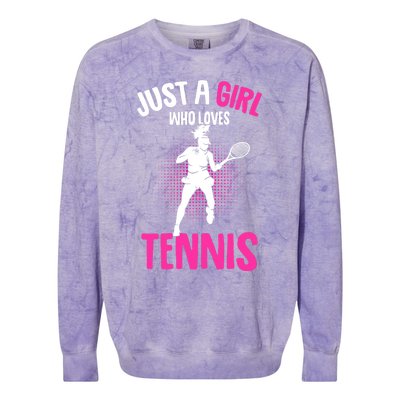 Just A Who Loves Tennis Player Gift Colorblast Crewneck Sweatshirt