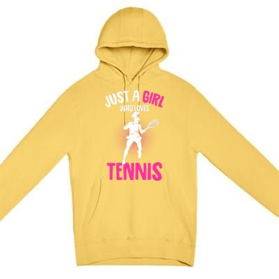 Just A Who Loves Tennis Player Gift Premium Pullover Hoodie