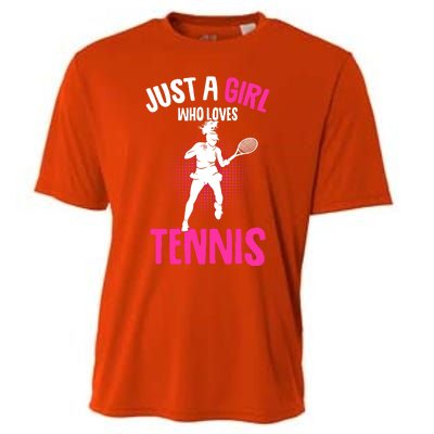 Just A Who Loves Tennis Player Gift Cooling Performance Crew T-Shirt