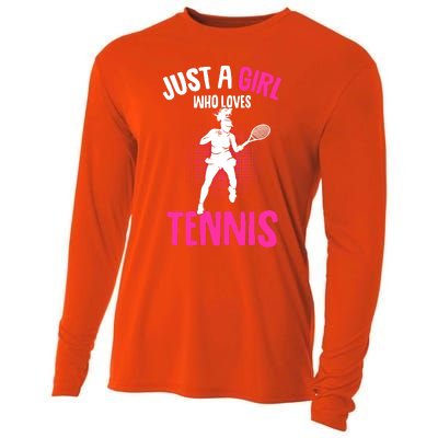 Just A Who Loves Tennis Player Gift Cooling Performance Long Sleeve Crew