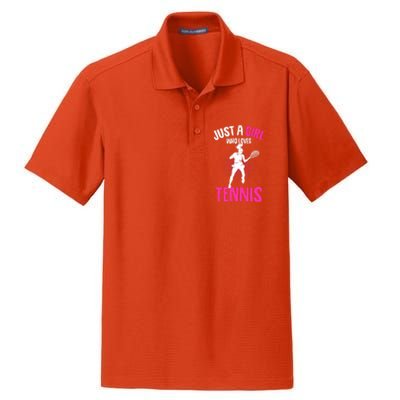 Just A Who Loves Tennis Player Gift Dry Zone Grid Polo