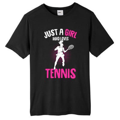 Just A Who Loves Tennis Player Gift Tall Fusion ChromaSoft Performance T-Shirt