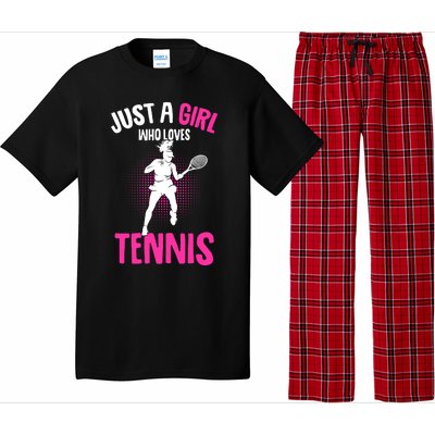 Just A Who Loves Tennis Player Gift Pajama Set