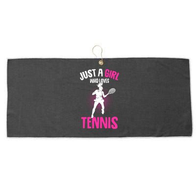 Just A Who Loves Tennis Player Gift Large Microfiber Waffle Golf Towel