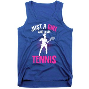 Just A Who Loves Tennis Player Gift Tank Top