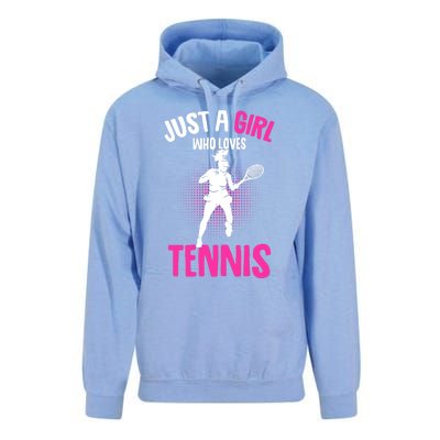 Just A Who Loves Tennis Player Gift Unisex Surf Hoodie