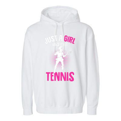 Just A Who Loves Tennis Player Gift Garment-Dyed Fleece Hoodie