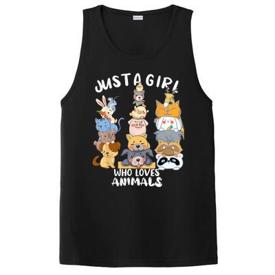 Just A Who Loves Animals Dog Cat Horse Cow Giraffe Bird PosiCharge Competitor Tank