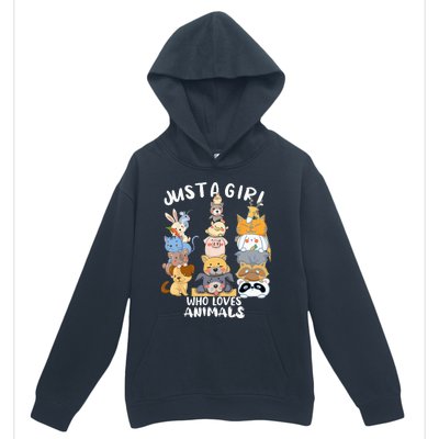 Just A Who Loves Animals Dog Cat Horse Cow Giraffe Bird Urban Pullover Hoodie