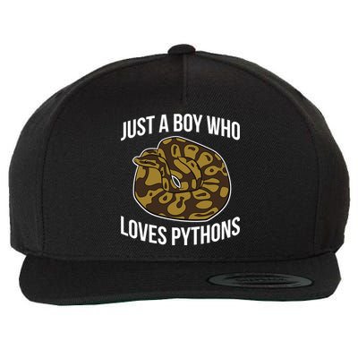 Just A Who Loves Ball Pythons Cute Ball Python Snake Gift Wool Snapback Cap