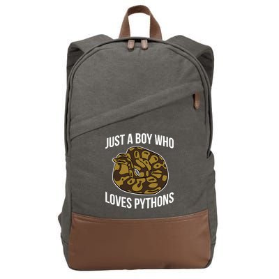 Just A Who Loves Ball Pythons Cute Ball Python Snake Gift Cotton Canvas Backpack