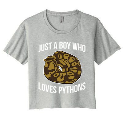 Just A Who Loves Ball Pythons Cute Ball Python Snake Gift Women's Crop Top Tee