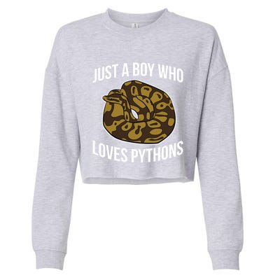 Just A Who Loves Ball Pythons Cute Ball Python Snake Gift Cropped Pullover Crew