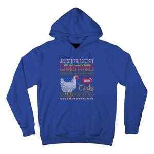 Just A Who Loves Christmas And Cocks Chicken Farmer Cute Gift Tall Hoodie