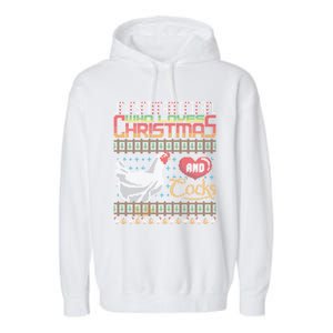 Just A Who Loves Christmas And Cocks Chicken Farmer Cute Gift Garment-Dyed Fleece Hoodie