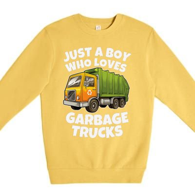 Just A Who Loves Garbage Trucks Recycling Day Premium Crewneck Sweatshirt