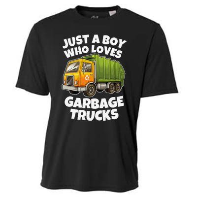 Just A Who Loves Garbage Trucks Recycling Day Cooling Performance Crew T-Shirt