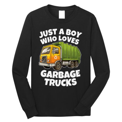 Just A Who Loves Garbage Trucks Recycling Day Long Sleeve Shirt