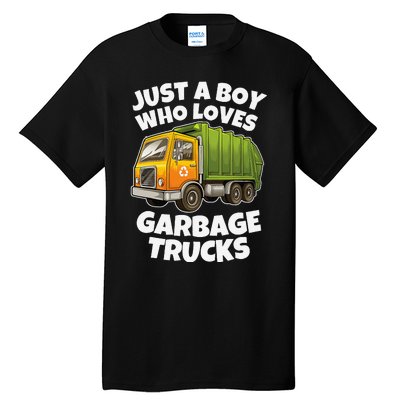 Just A Who Loves Garbage Trucks Recycling Day Tall T-Shirt