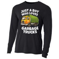 Just A Who Loves Garbage Trucks Recycling Day Cooling Performance Long Sleeve Crew