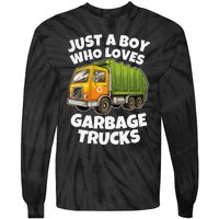 Just A Who Loves Garbage Trucks Recycling Day Tie-Dye Long Sleeve Shirt