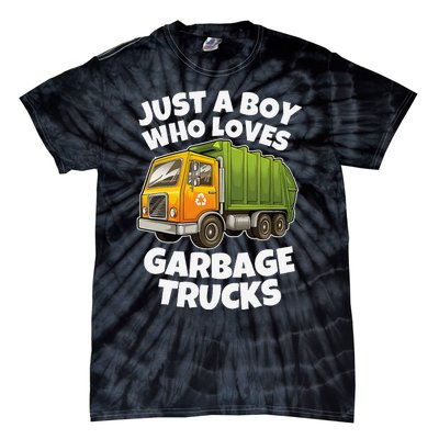 Just A Who Loves Garbage Trucks Recycling Day Tie-Dye T-Shirt