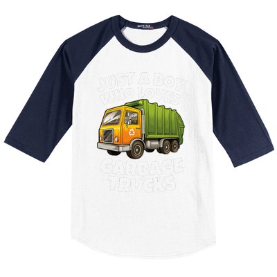 Just A Who Loves Garbage Trucks Recycling Day Baseball Sleeve Shirt