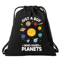 Just A Who Loves Planets & Solar System Space Science Drawstring Bag
